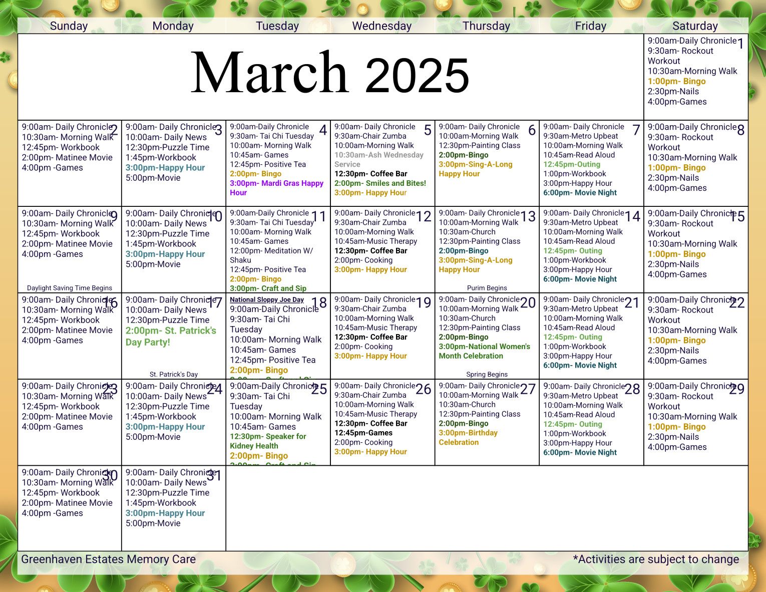  Event Calendar